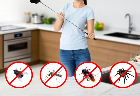 Fly swatter, indoor fly swatter, stainless steel handle fly swatter 3 pieces