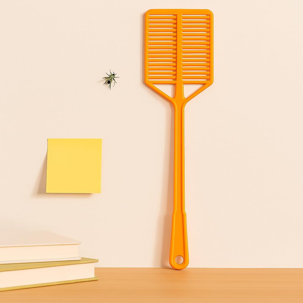 4Pcs Colorful Fly Swatters – Long Handle Manual Bug Zappers, Durable ABS Plastic, Strong Grip, Hanging Hole