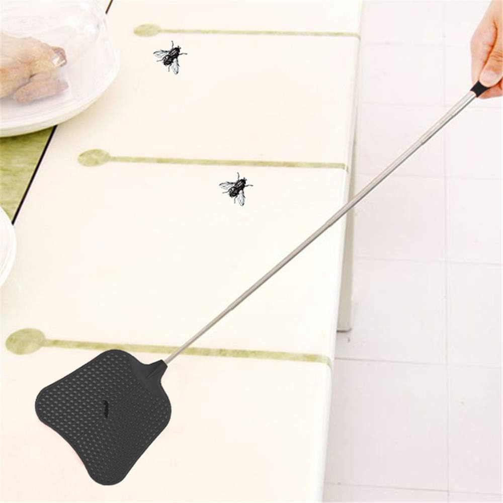 Telescopic Fly Swatter, Durable Plastic Fly Swatter Heavy Duty Set, Stainless Steel Handle Fly Swatter for Indoor/Outdoor/Classroom (2 Pack)