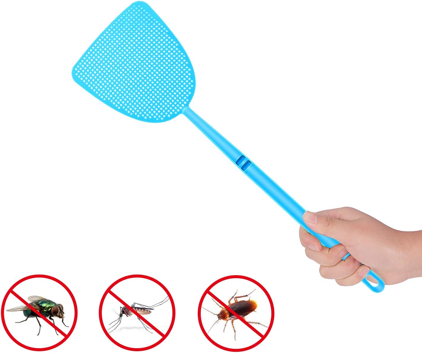 10 Pack Fly Swatters Bulk Plastic Colored Strong Flexible Manual Fly Swatter Set Long Handle Durable Mosquito Swatter Suitable for Indoor and Outdoor