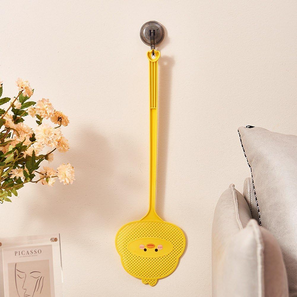 4Pcs Cute Cartoon Duck Fly Swatter – Long Handle Plastic Manual Mosquito Zapper