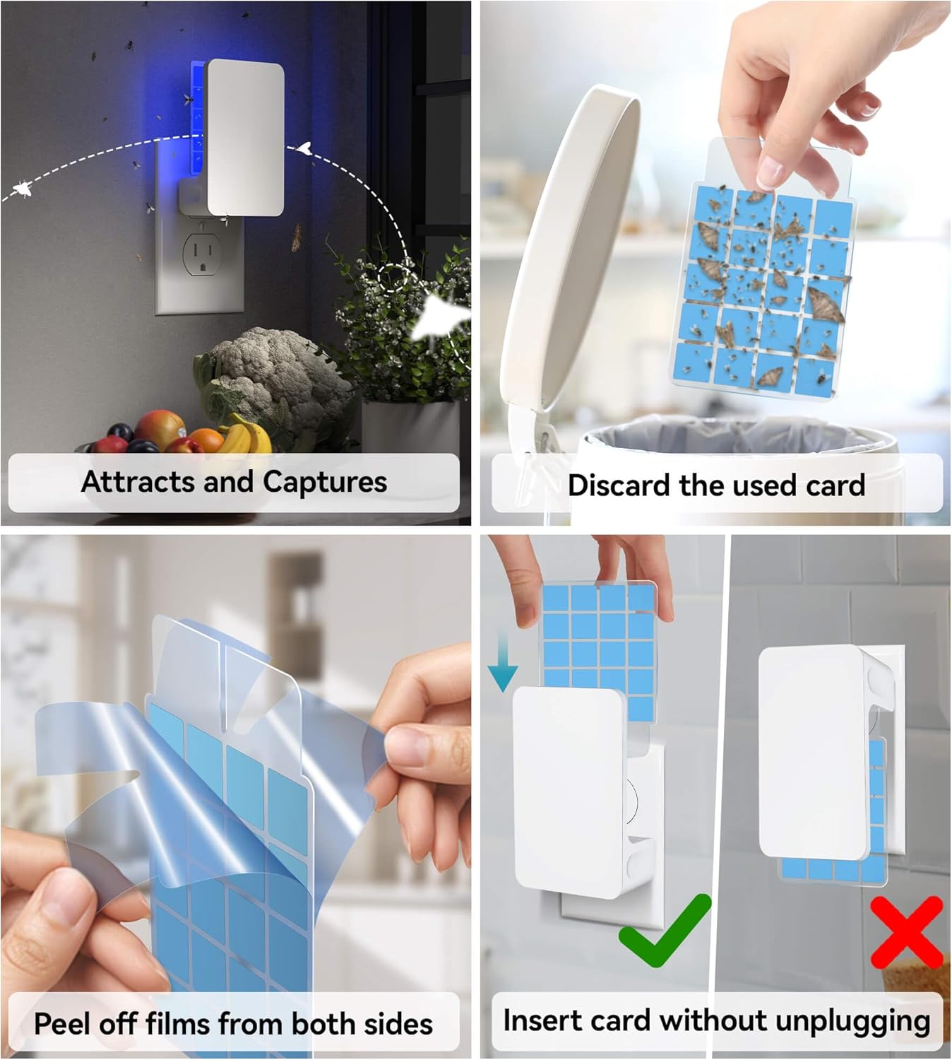High-Performance Indoor Fly Trap – Plug-in UV Insect Catcher with 5-Way Dual-Wave Light, Silent & Chemical-Free Mosquito Solution