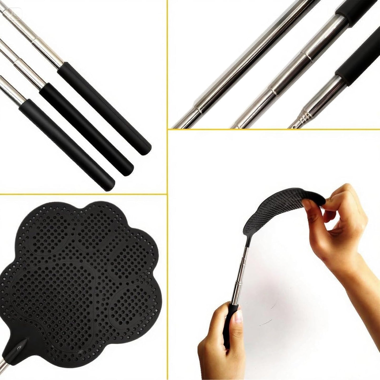 Fly swatter, indoor fly swatter, stainless steel handle fly swatter 3 pieces