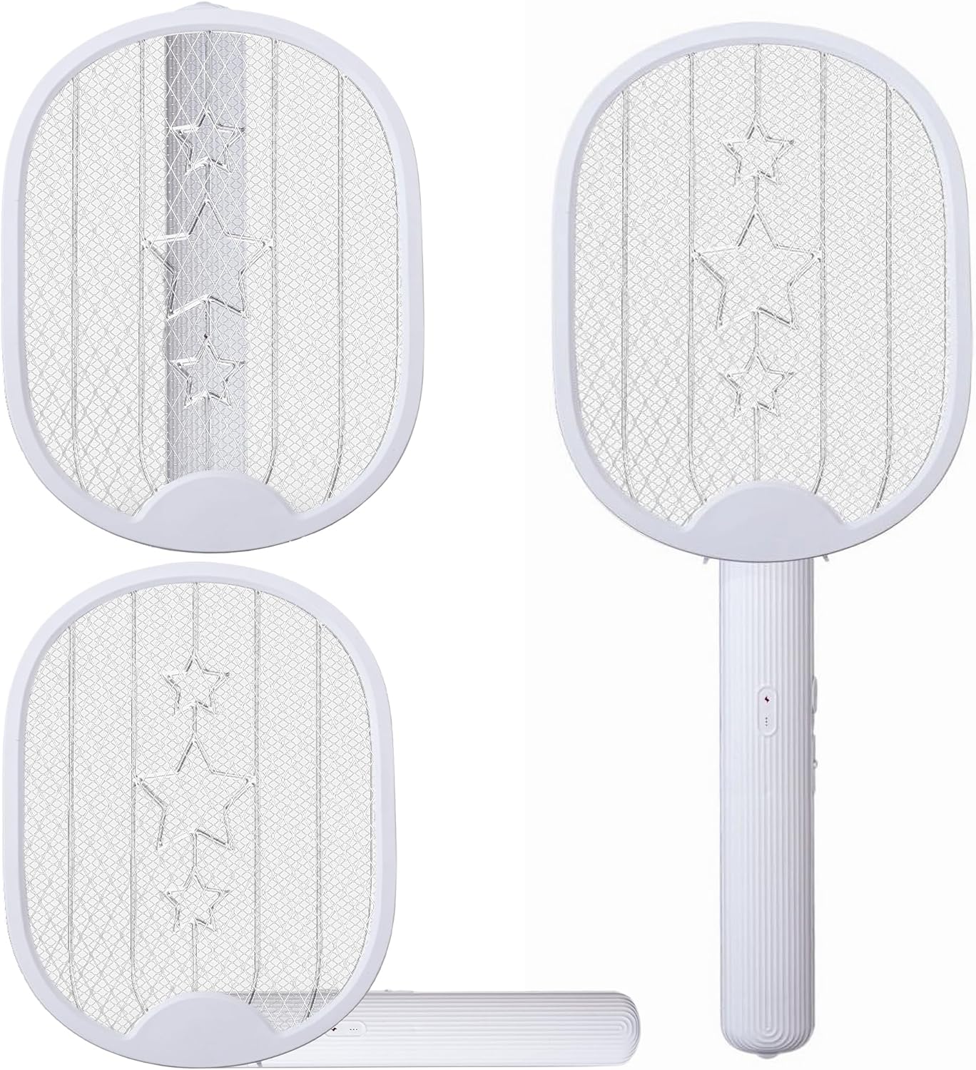 Foldable Electric Mosquito Swatter – Rechargeable Large Swatting Racket with Double Safety Mesh & USB Charging (19.5 inch)