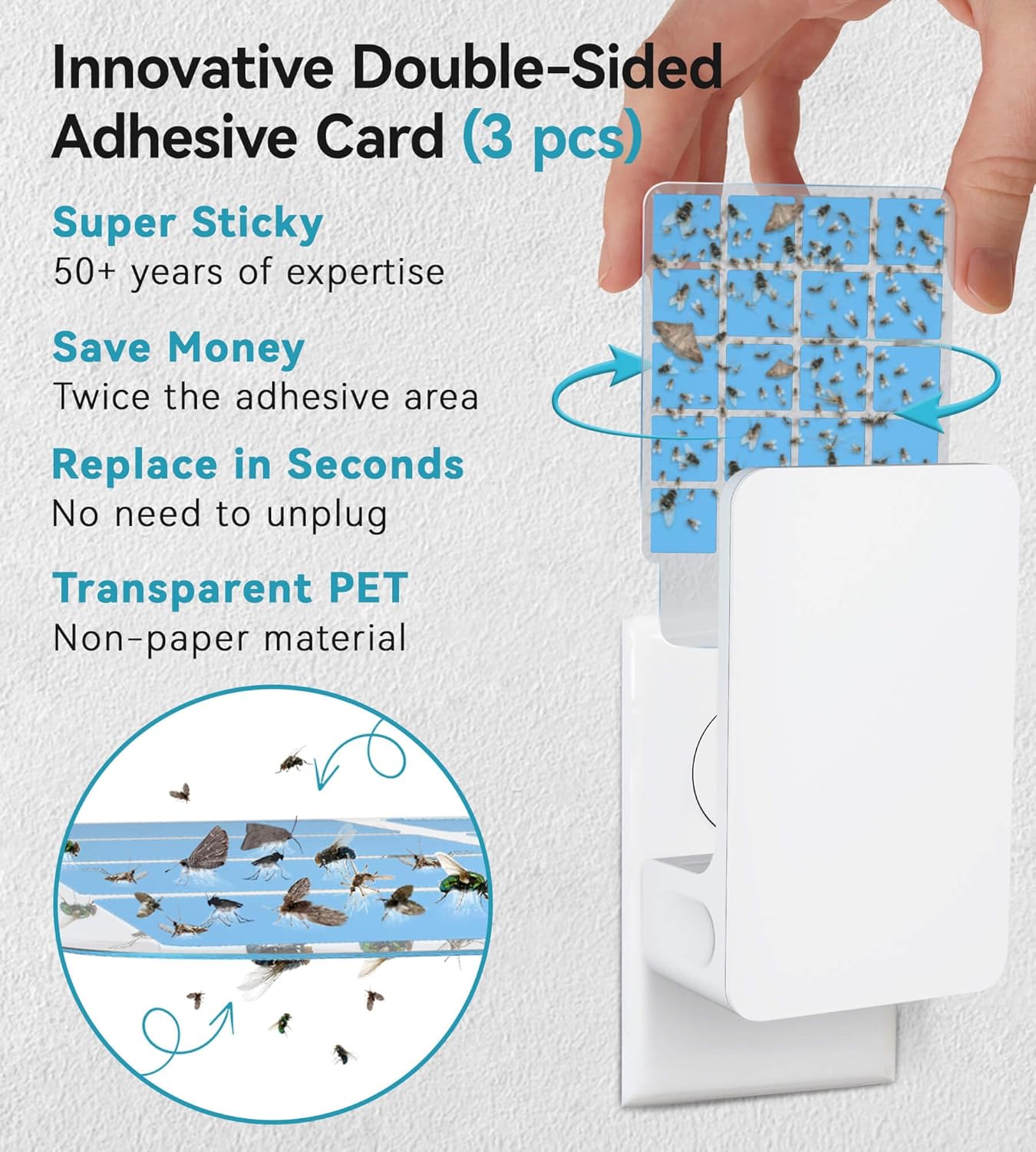 High-Performance Indoor Fly Trap – Plug-in UV Insect Catcher with 5-Way Dual-Wave Light, Silent & Chemical-Free Mosquito Solution